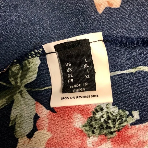 Navy Maxi Wrap Dress with Flowers and Sleeves - Picture 8 of 9